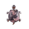 Colar de pingente de pedra Rhodochrosite tartaruga bonito por atacado